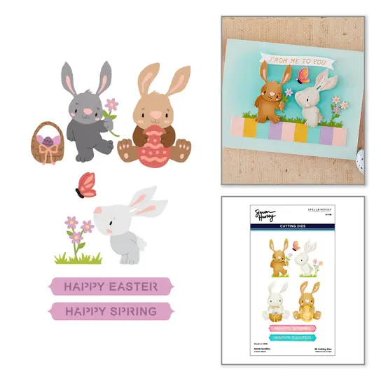 SPELLBINDERS SPELLBINDERS SIMON HURLEY HAPPY SPRING COLLECTION BUNNY BUDDIES ETCHED DIE SET