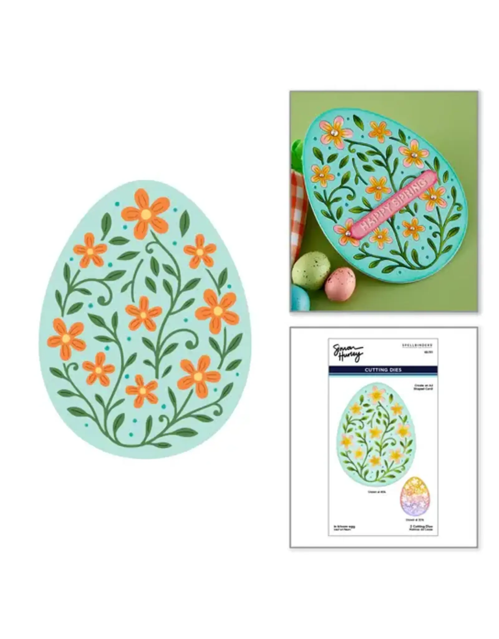 SPELLBINDERS SPELLBINDERS SIMON HURLEY HAPPY SPRING COLLECTION IN BLOOM EGG ETCHED DIE SET
