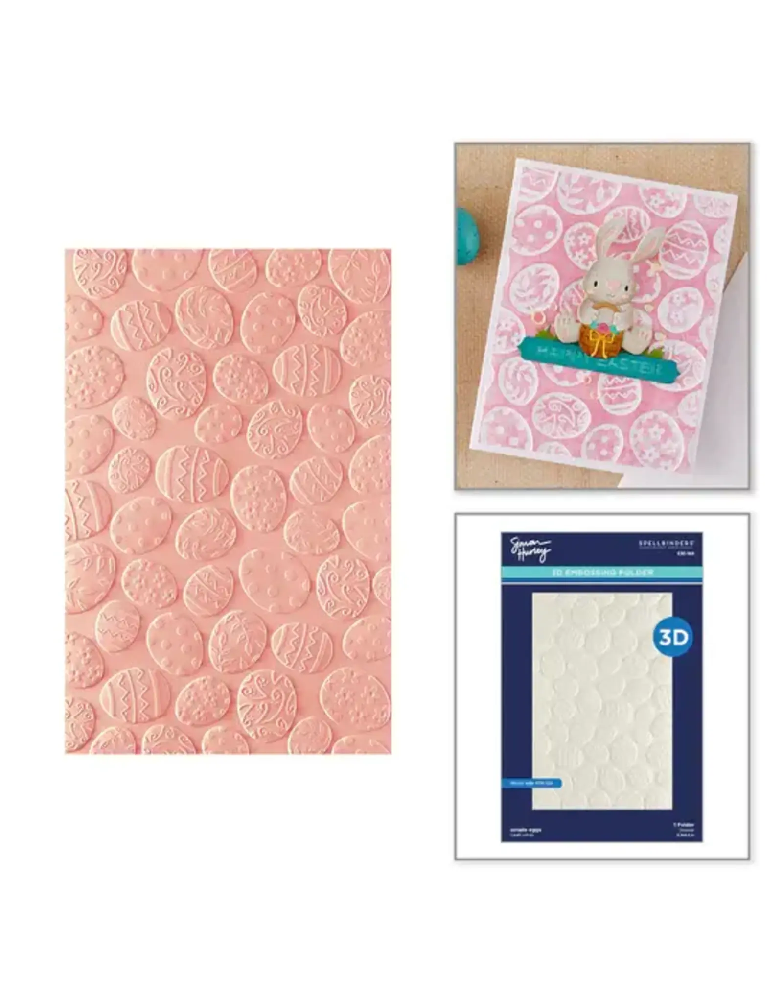 SPELLBINDERS SPELLBINDERS SIMON HURLEY HAPPY SPRING COLLECTION ORNATE EGGS 3D EMBOSSING FOLDER