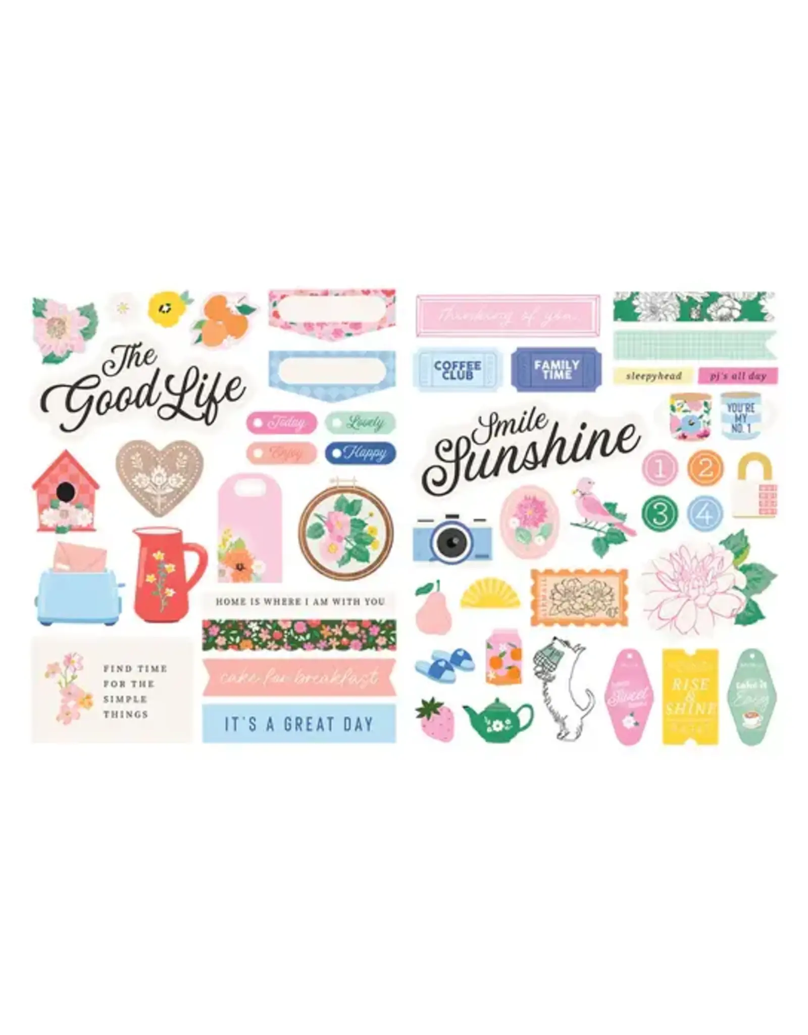 SPELLBINDERS SPELLBINDERS ROSIE'S STUDIO BREAKFAST IN BED CHIPBOARD STICKERS