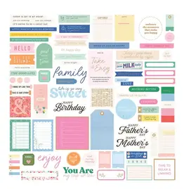 SPELLBINDERS SPELLBINDERS ROSIE'S STUDIO BREAKFAST IN BED SENTIMENTS EPHEMERA DIE-CUTS 152/PK