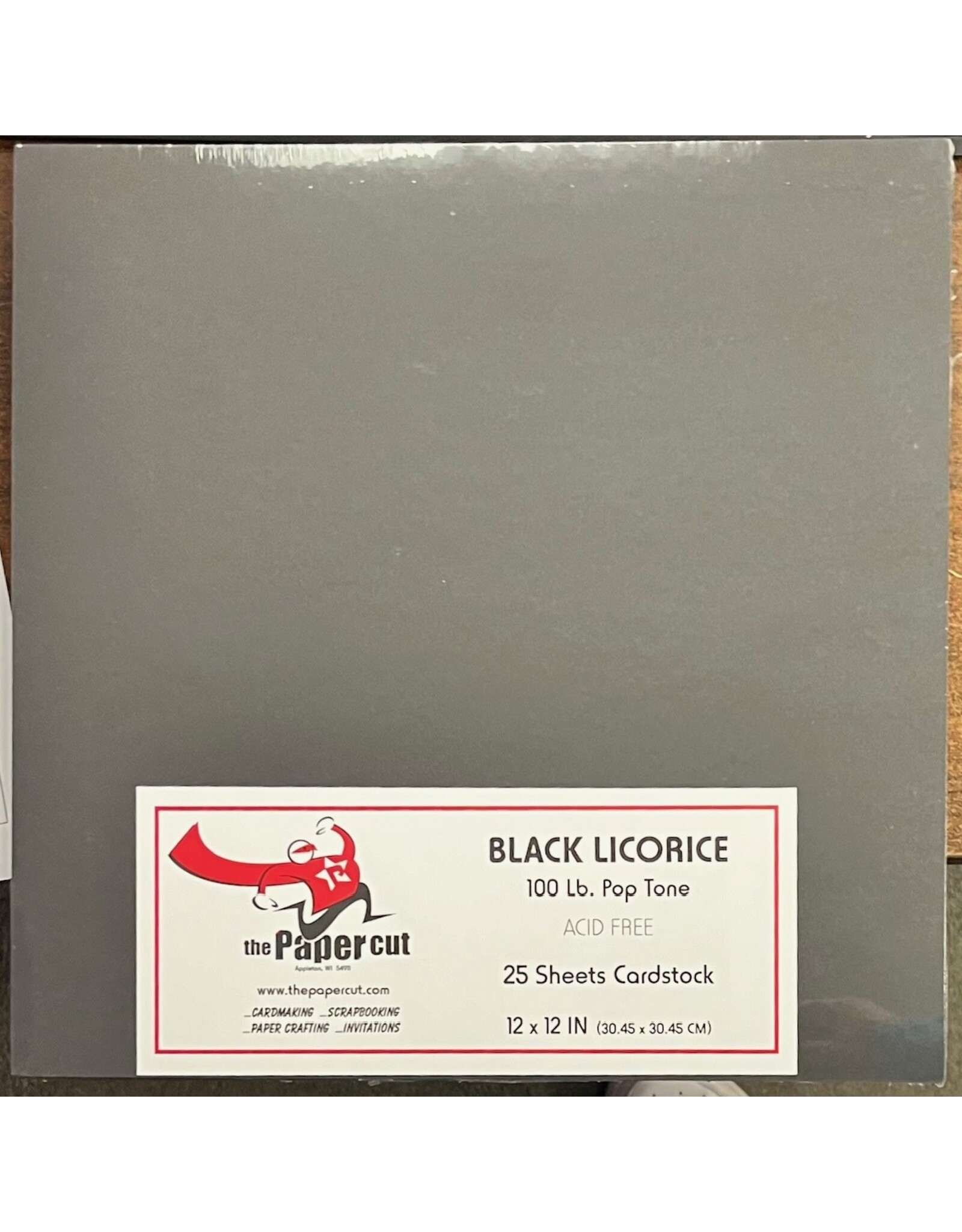 PAPER CUT THE PAPER CUT 100 LB POP TONE BLACK LICORICE 12x12 CARDSTOCK 25 SHEETS