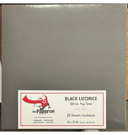 PAPER CUT THE PAPER CUT 100 LB POP TONE BLACK LICORICE 12x12 CARDSTOCK 25 SHEETS