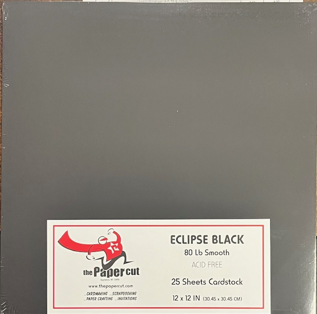 PAPER CUT THE PAPER CUT 80 LB ECLIPSE BLACK 12x12 CARDSTOCK 25 SHEETS