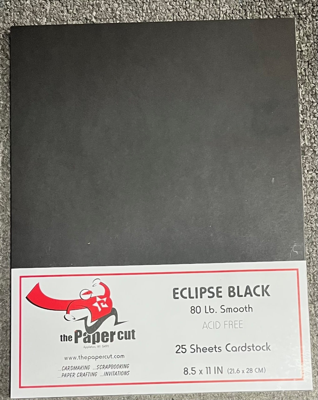 PAPER CUT THE PAPER CUT 80 LB ECLIPSE BLACK 8.5x11 CARDSTOCK 25 SHEETS