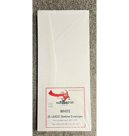 PAPER CUT THE PAPER CUT WHITE LARGE SLIMLINE ENVELOPES 4x9 25 PACK