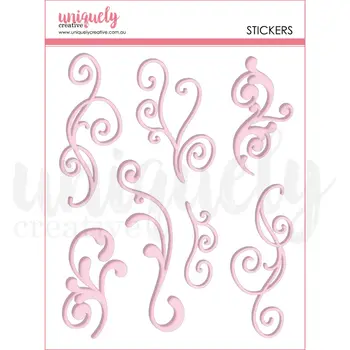 UNIQUELY CREATIVE UNIQUELY CREATIVE PINK FLOURISH PUFFY STICKERS