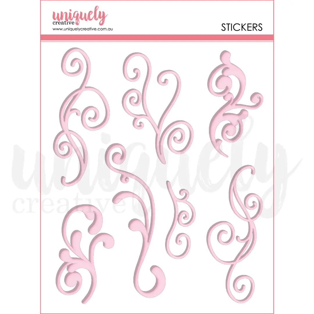 UNIQUELY CREATIVE UNIQUELY CREATIVE PINK FLOURISH PUFFY STICKERS