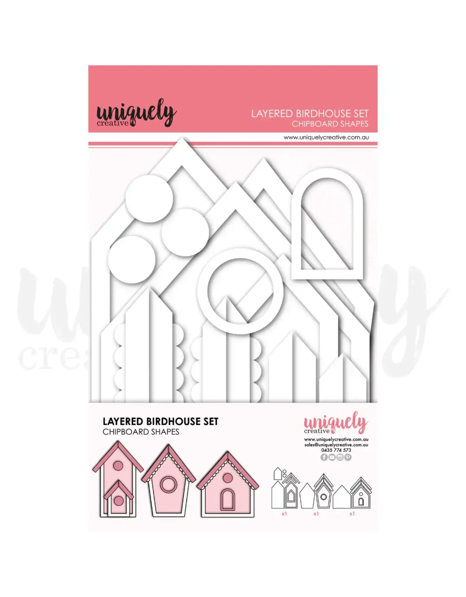 UNIQUELY CREATIVE UNIQUELY CREATIVE LAYERED BIRDHOUSE SET CHIPBOARD SHAPES