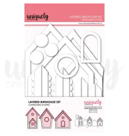 UNIQUELY CREATIVE UNIQUELY CREATIVE LAYERED BIRDHOUSE SET CHIPBOARD SHAPES