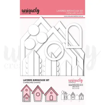 UNIQUELY CREATIVE UNIQUELY CREATIVE LAYERED BIRDHOUSE SET CHIPBOARD SHAPES