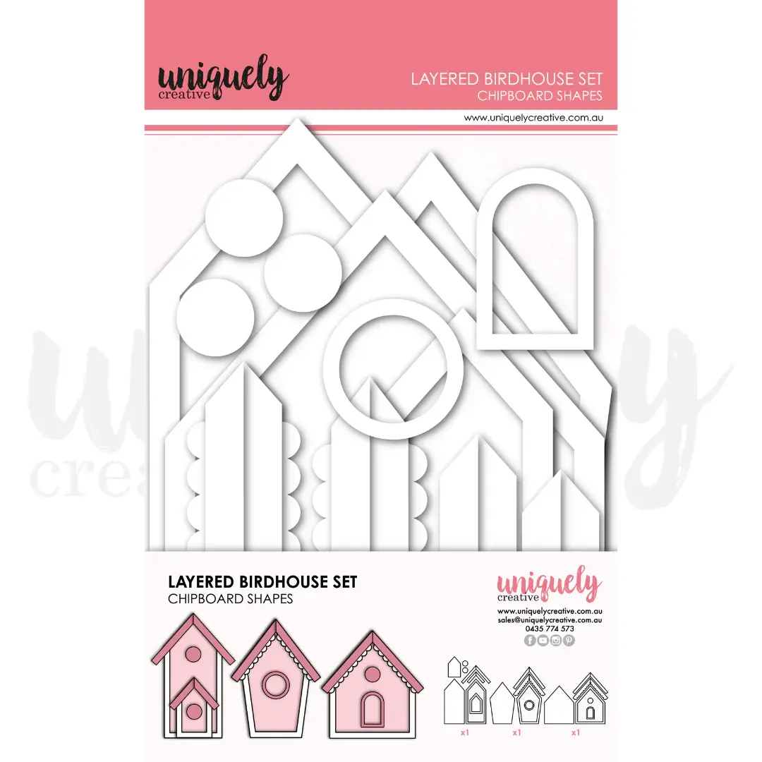 UNIQUELY CREATIVE UNIQUELY CREATIVE LAYERED BIRDHOUSE SET CHIPBOARD SHAPES