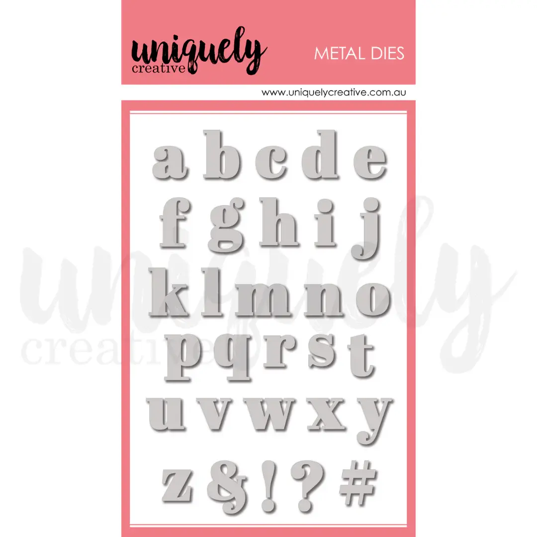 UNIQUELY CREATIVE UNIQUELY CREATIVE SERIF LOWERCASE ALPHA DIE SET