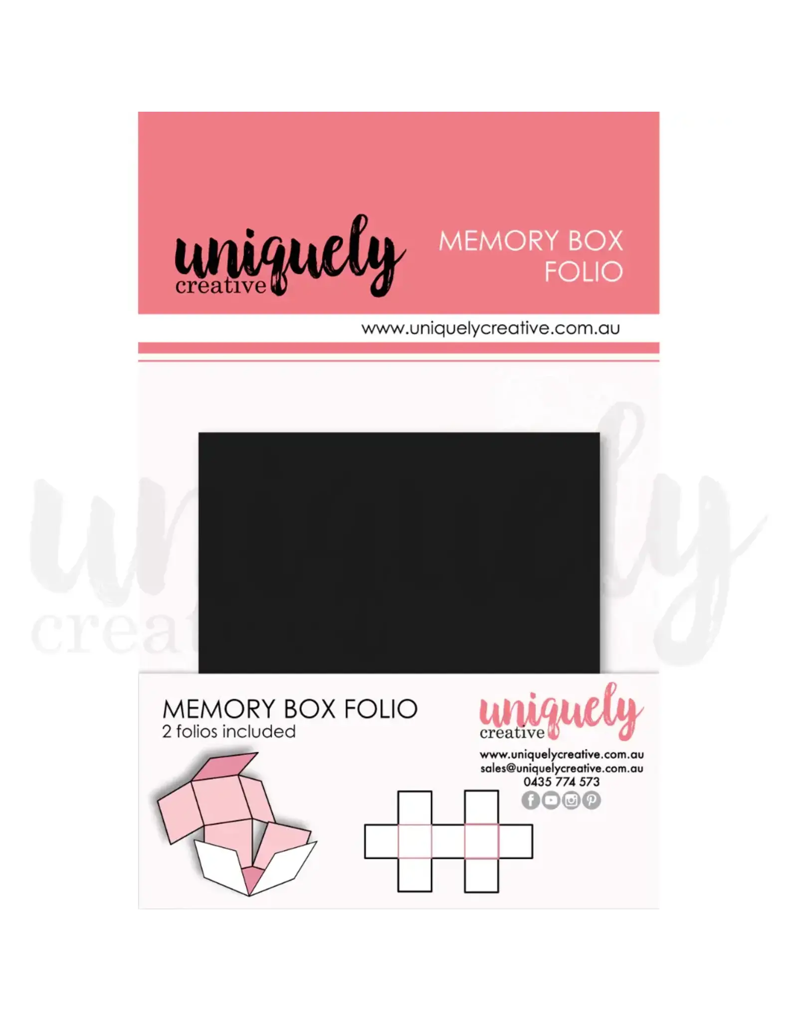 UNIQUELY CREATIVE UNIQUELY CREATIVE BLACK MEMORY BOX FOLIO