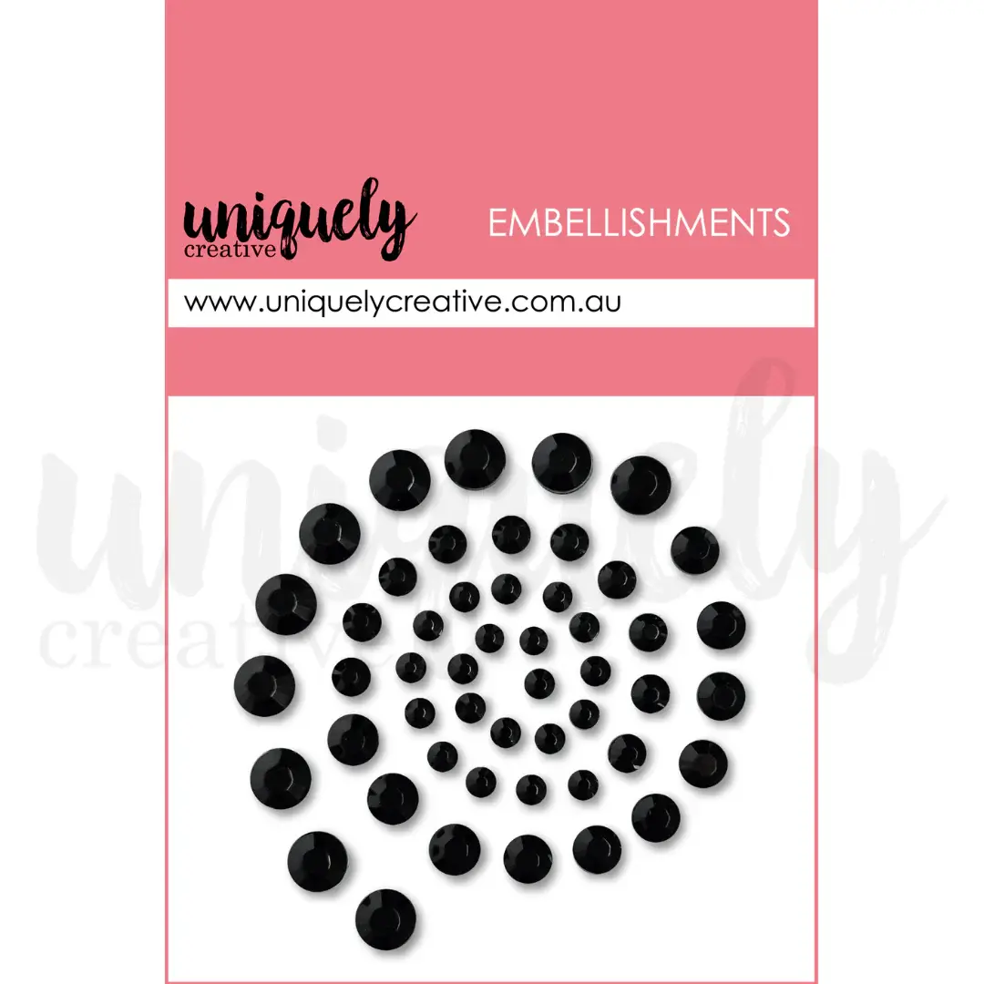 UNIQUELY CREATIVE UNIQUELY CREATIVE BLACK RHINESTONES