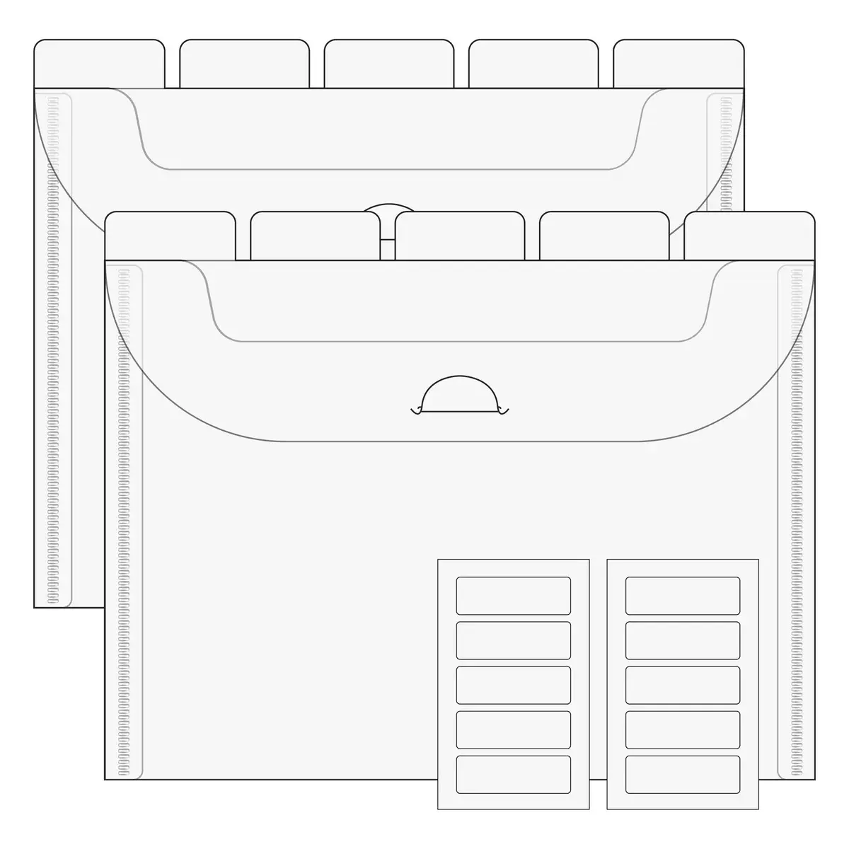 THE ORGANIZED OPTION THE ORGANIZED OPTION 5x7 FLIP FLAP TABBED DIVIDER POCKETS 10/PK
