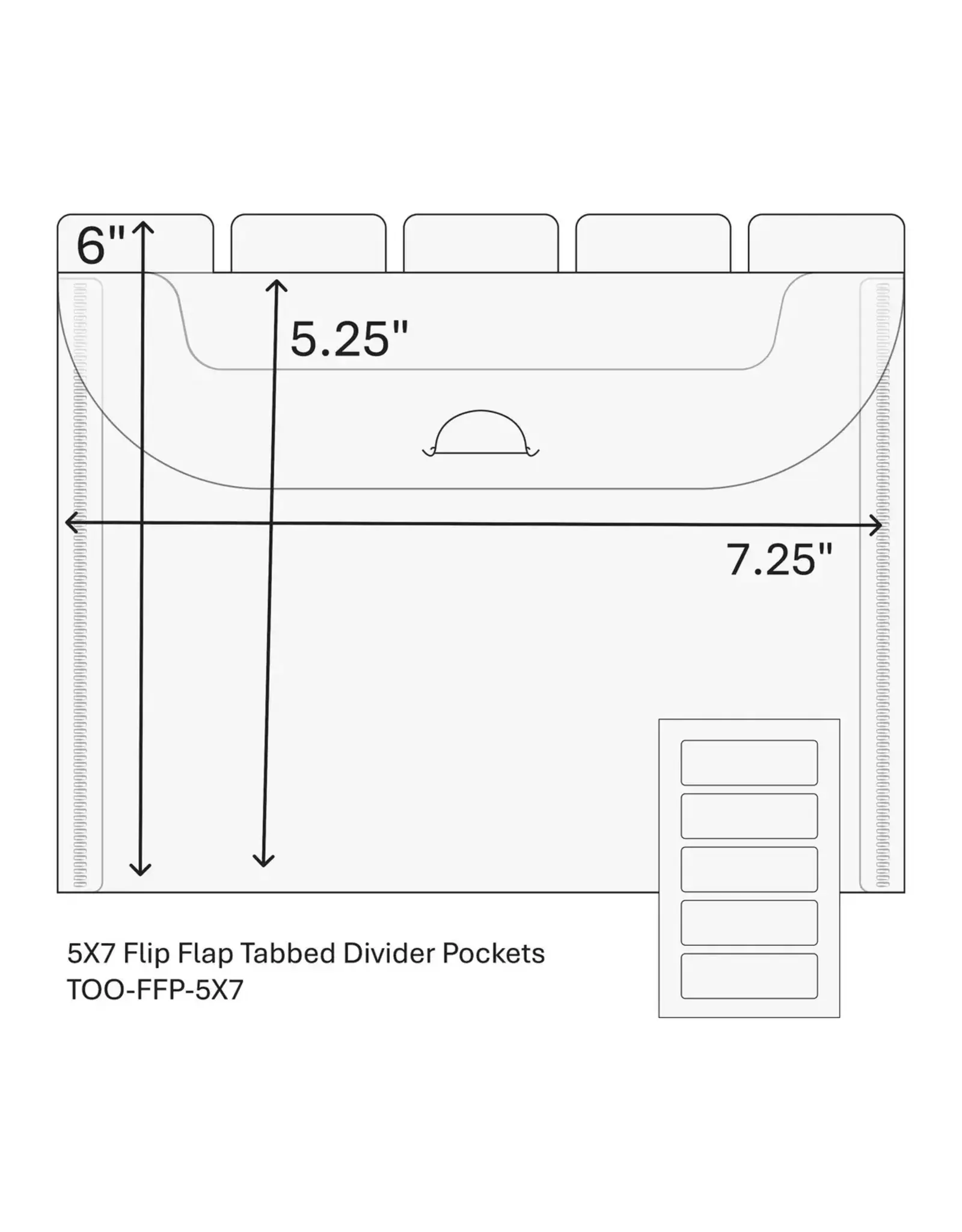 THE ORGANIZED OPTION THE ORGANIZED OPTION 5x7 FLIP FLAP TABBED DIVIDER POCKETS 10/PK