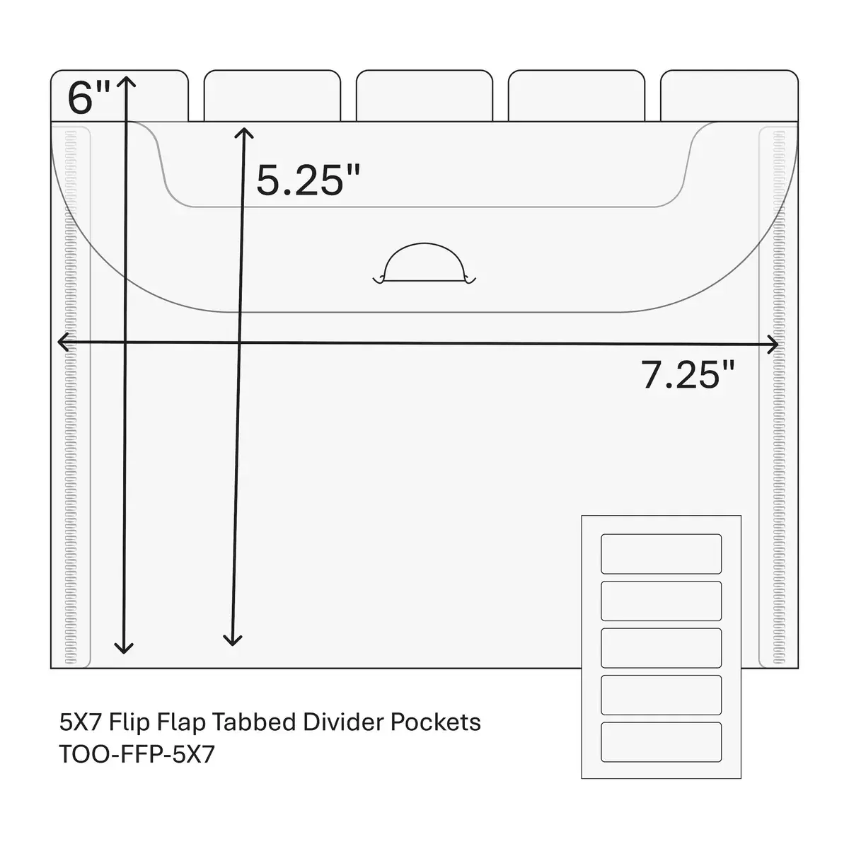 THE ORGANIZED OPTION THE ORGANIZED OPTION 5x7 FLIP FLAP TABBED DIVIDER POCKETS 10/PK