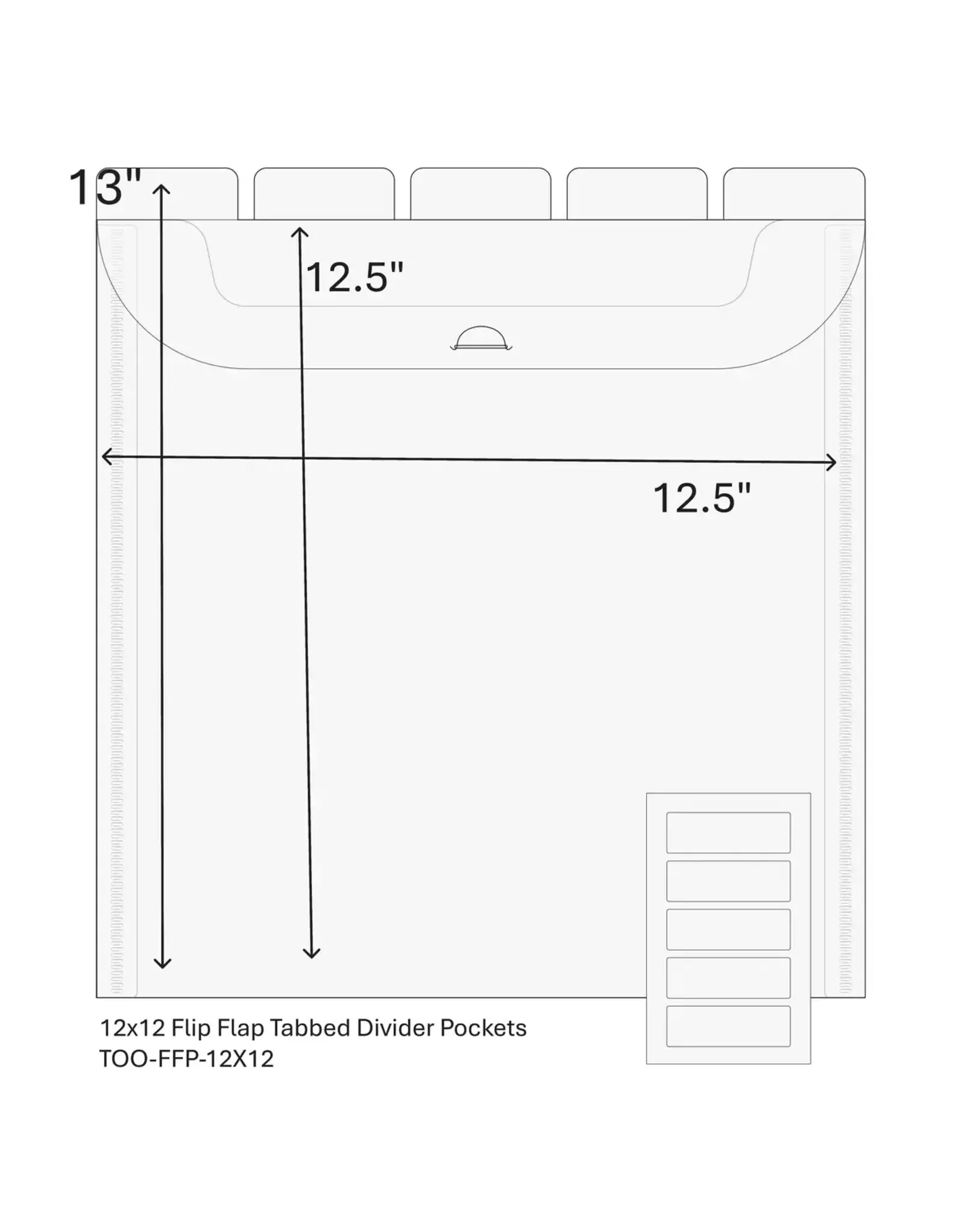 THE ORGANIZED OPTION THE ORGANIZED OPTION 12x12 FLIP FLAP TABBED DIVIDER POCKETS 10/PK
