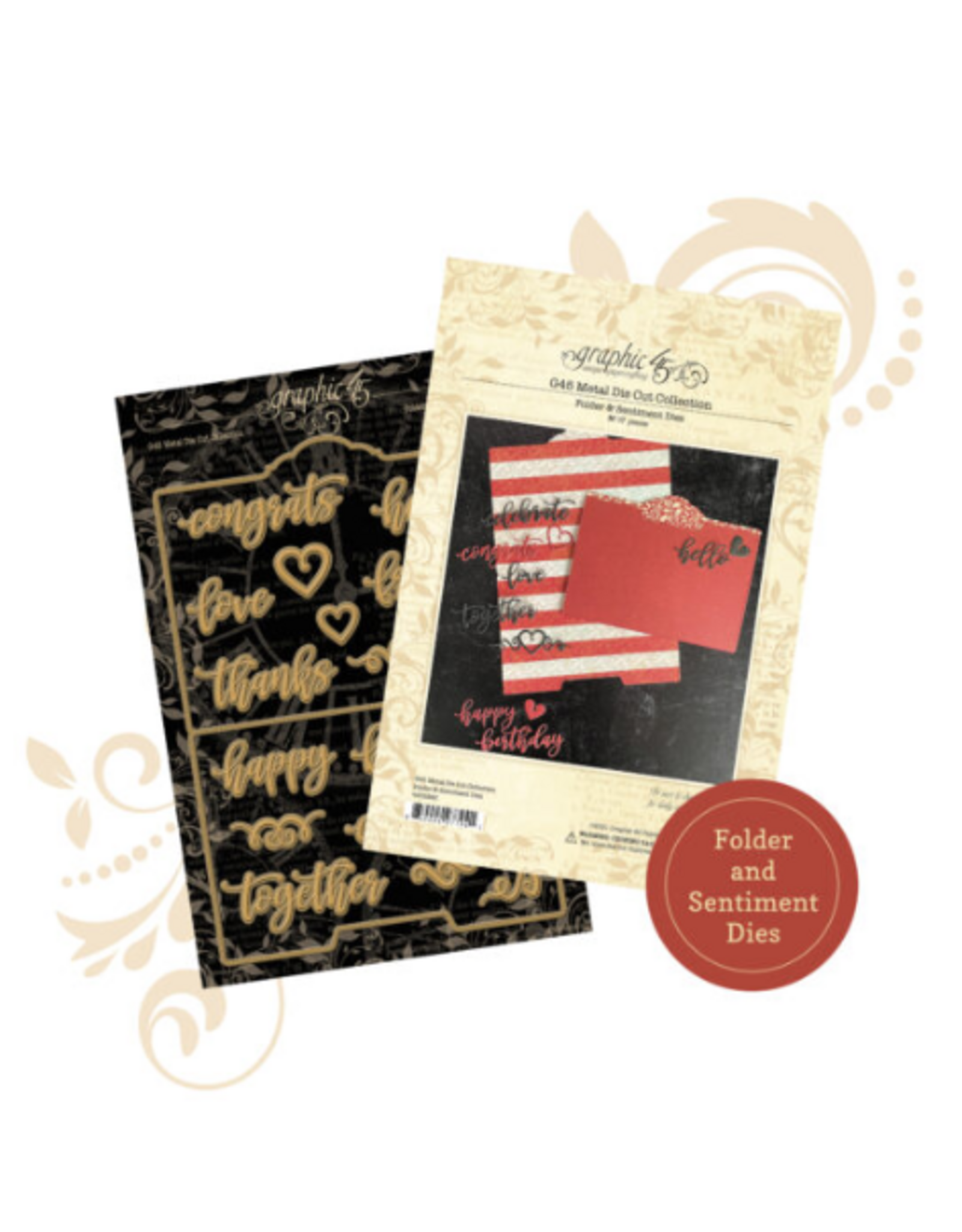 GRAPHIC 45 GRAPHIC 45 FOLDER & SENTIMENT DIE SET