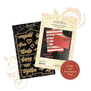 GRAPHIC 45 GRAPHIC 45 FOLDER & SENTIMENT DIE SET