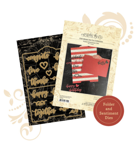 GRAPHIC 45 GRAPHIC 45 FOLDER & SENTIMENT DIE SET
