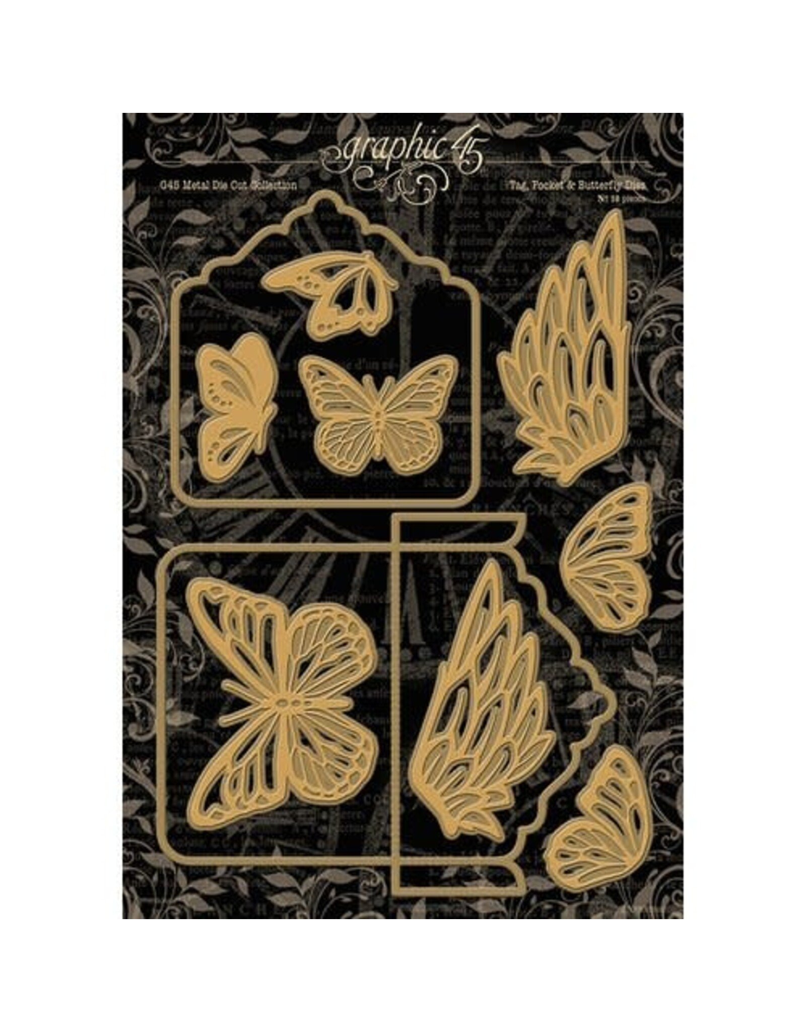 GRAPHIC 45 GRAPHIC 45 TAG, POCKET & BUTTERFLY DIE SET