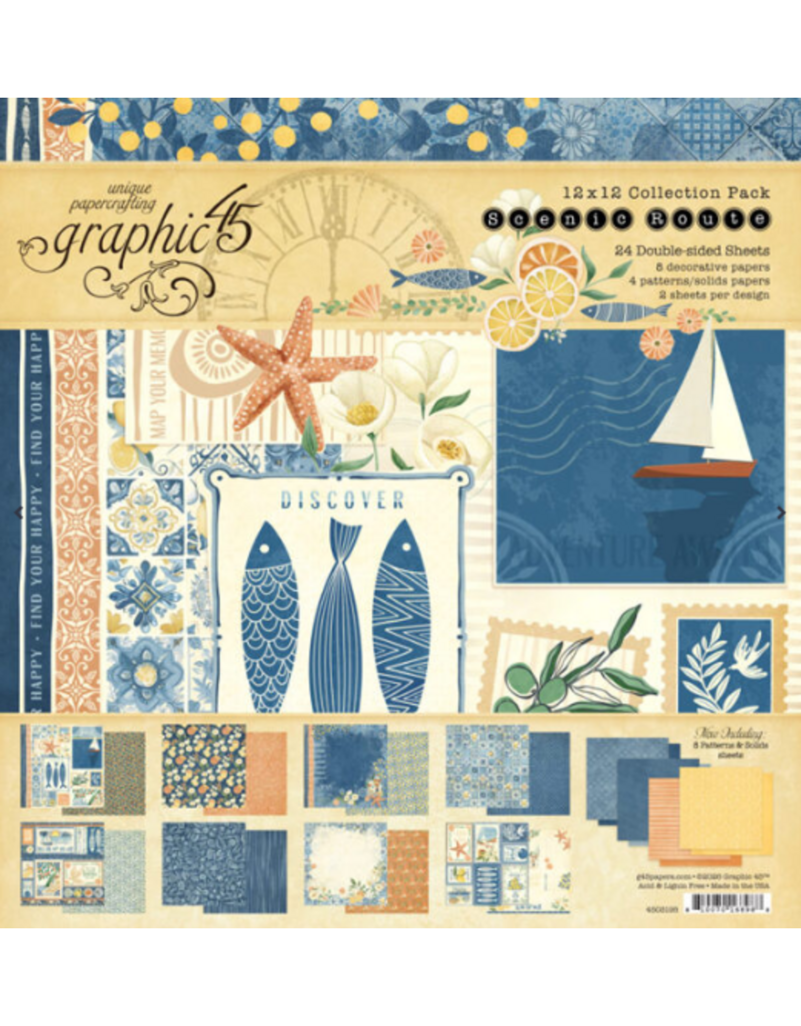 GRAPHIC 45 GRAPHIC 45 SCENIC ROUTE 12x12 COLLECTION PACK