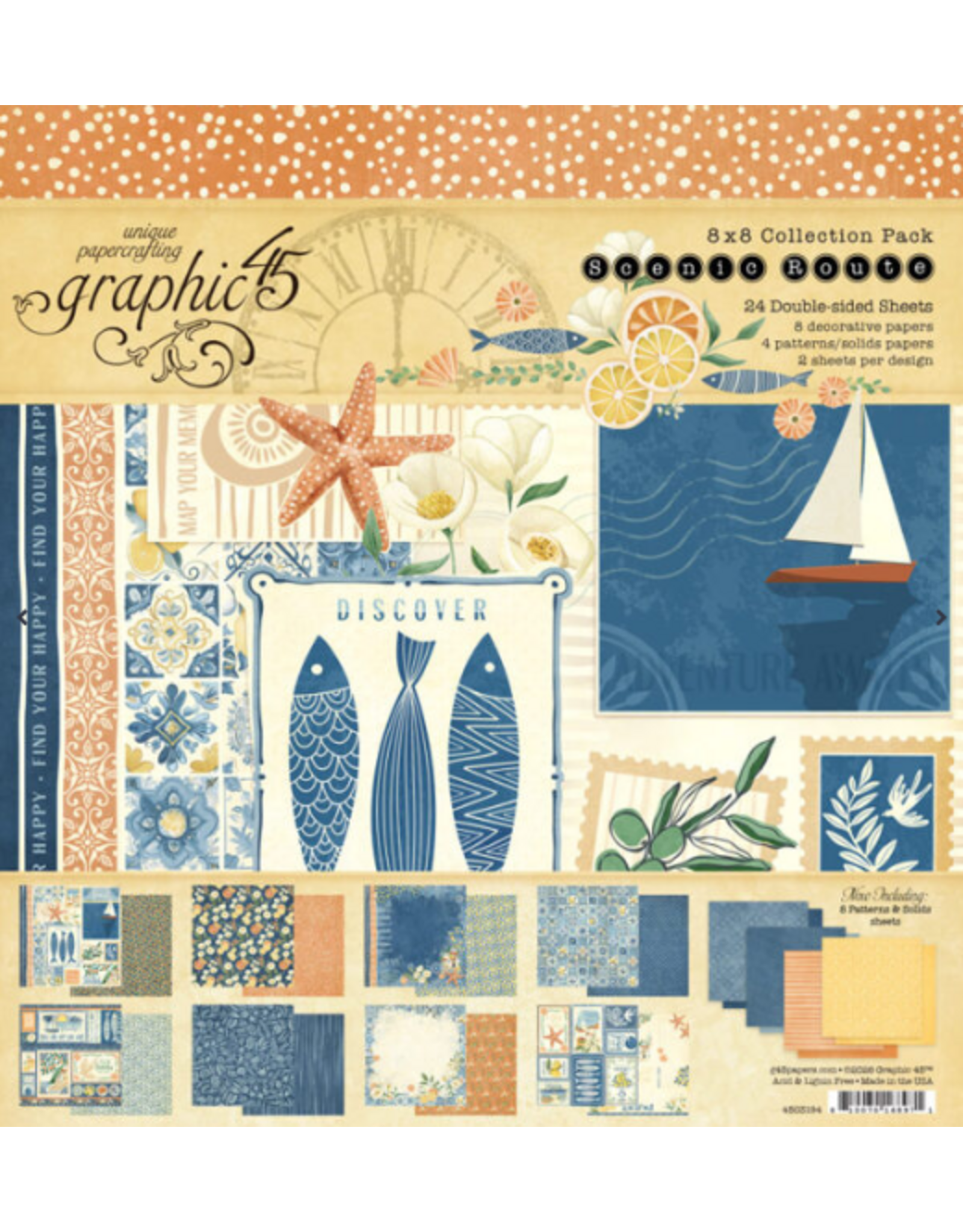 GRAPHIC 45 GRAPHIC 45 SCENIC ROUTE 8x8 COLLECTION PACK