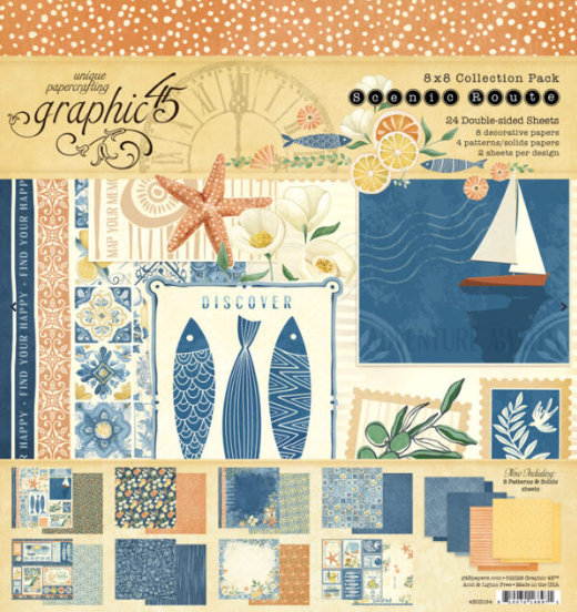GRAPHIC 45 GRAPHIC 45 SCENIC ROUTE 8x8 COLLECTION PACK