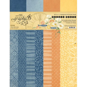 GRAPHIC 45 GRAPHIC 45 SCENIC ROUTE PATTERNS & SOLIDS 8.5x11 COLLECTION PACK