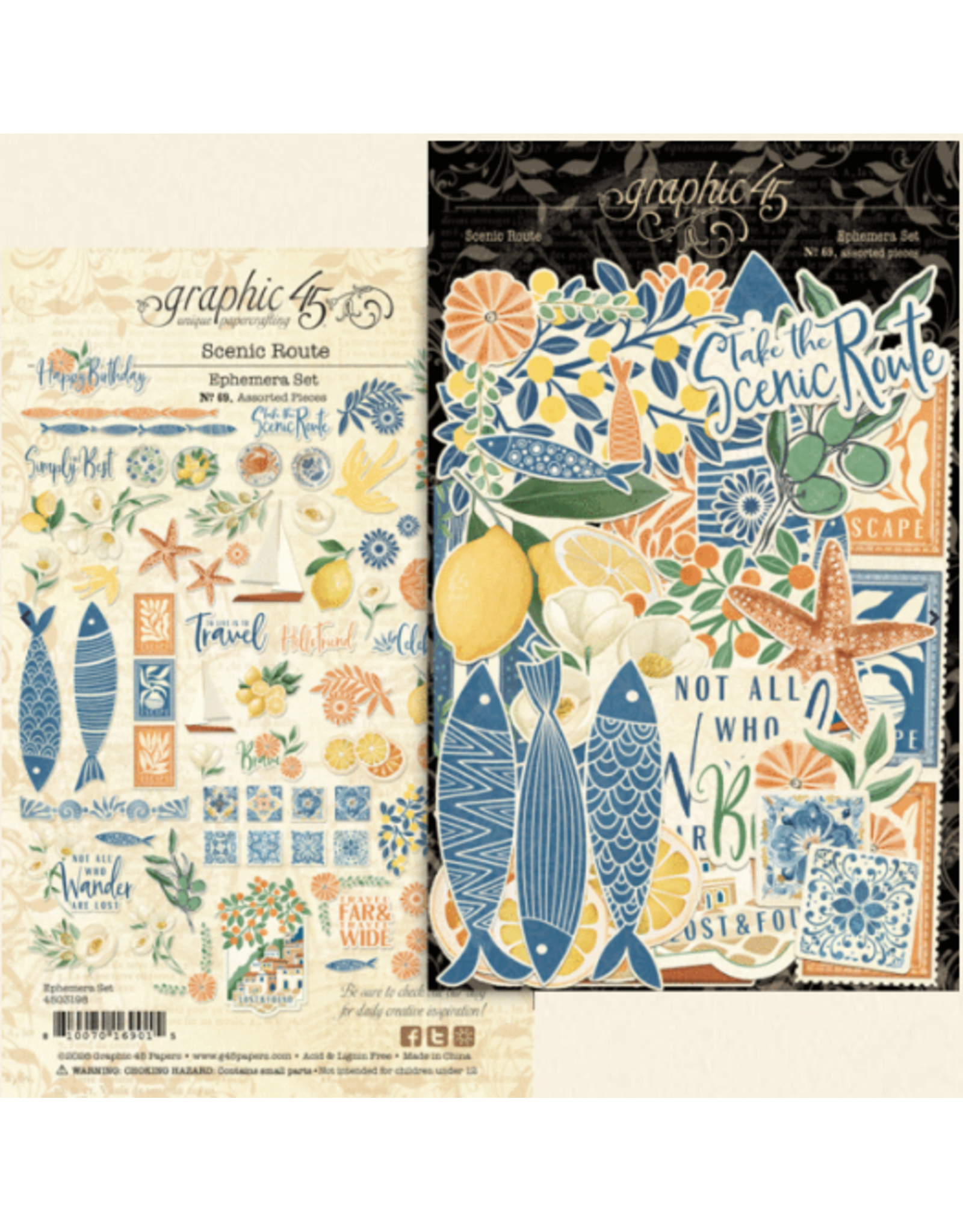 GRAPHIC 45 GRAPHIC 45 SCENIC ROUTE EPHEMERA SET