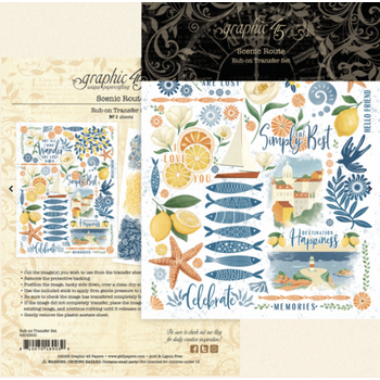 GRAPHIC 45 GRAPHIC 45 SCENIC ROUTE RUB-ON TRANSFER SET