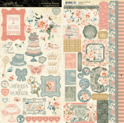 GRAPHIC 45 GRAPHIC 45 ALWAYS & FOREVER CARDSTOCK STICKER SET