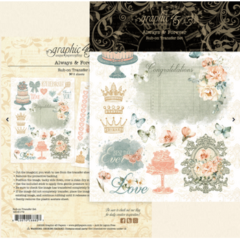 GRAPHIC 45 GRAPHIC 45 ALWAYS & FOREVER RUB-ON TRANSFER SET