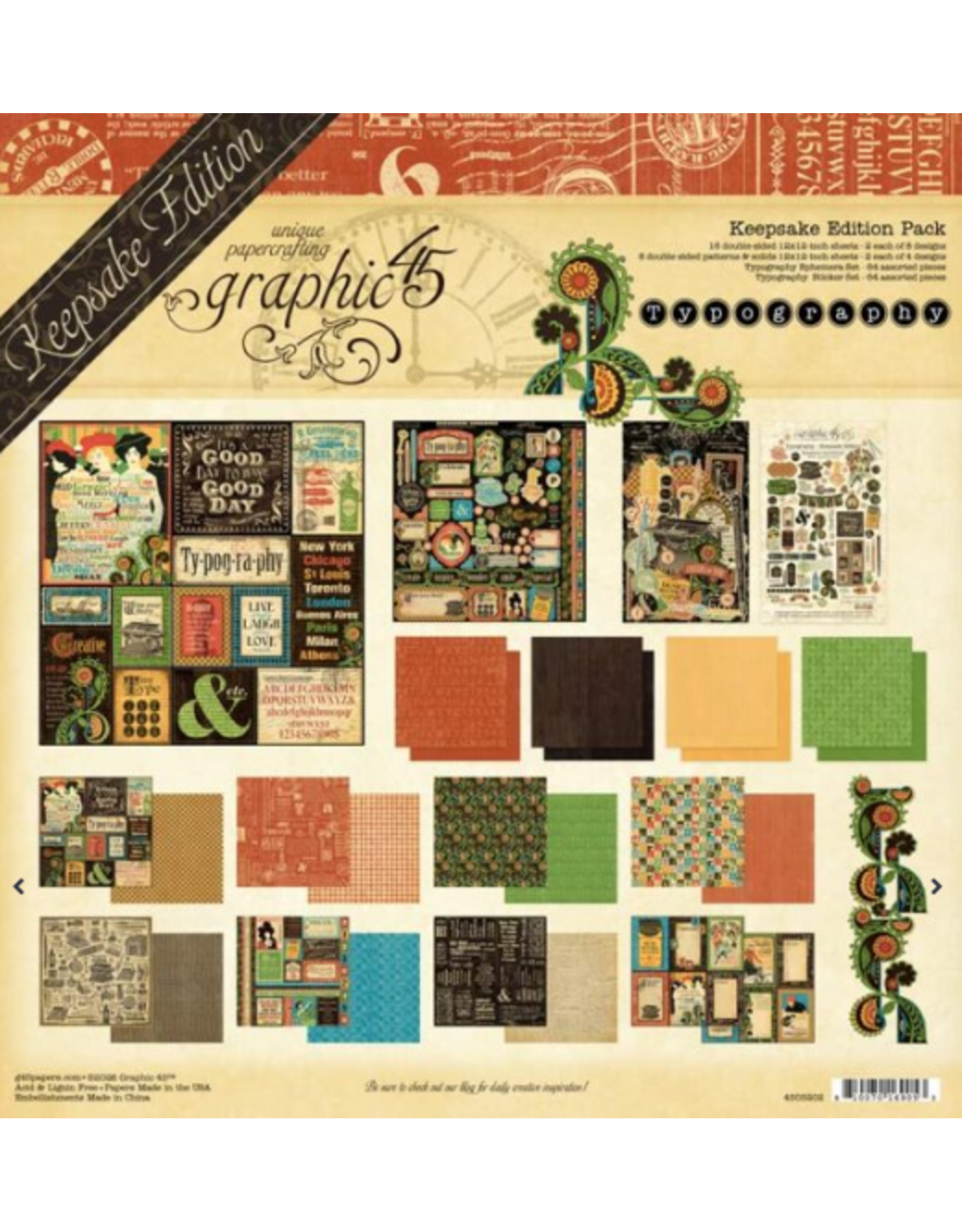 GRAPHIC 45 GRAPHIC 45 TYPOGRAPHY KEEPSAKE EDITION