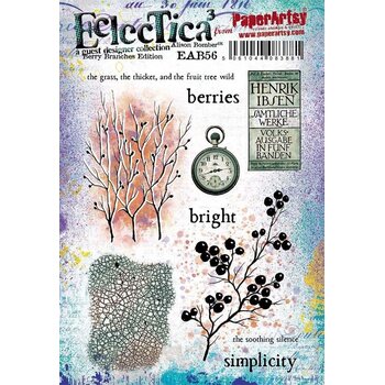 PAPER ARTSY PAPER ARTSY ECLECTICA ALISON BOMBER BERRY BRANCHES EDITION AB056 CLING STAMP SET