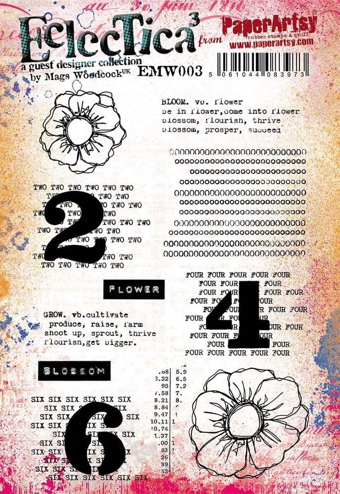 PAPER ARTSY PAPER ARTSY ECLECTICA MAGS WOODCOCK EMW003 CLING STAMP SET