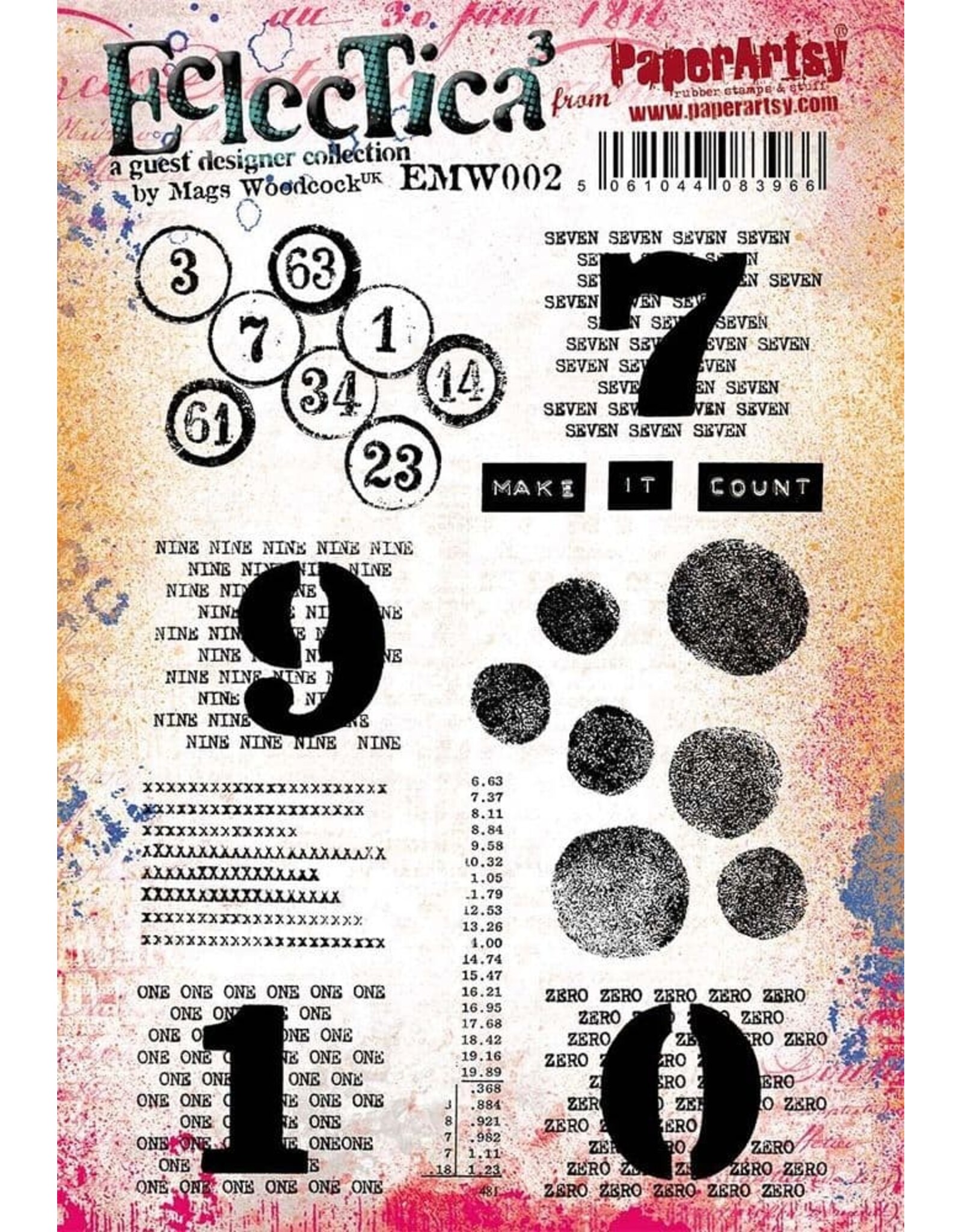 PAPER ARTSY PAPER ARTSY ECLECTICA MAGS WOODCOCK EMW002 CLING STAMP SET