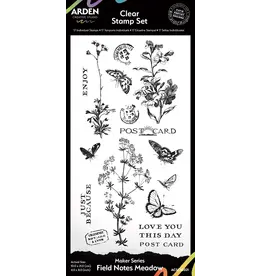 ARDEN CREATIVE STUDIO ARDEN CREATIVE STUDIO MAKER SERIES FIELD NOTES MEADOW 4x8 CLEAR STAMP SET