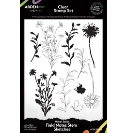ARDEN CREATIVE STUDIO ARDEN CREATIVE STUDIO MAKER SERIES FIELD NOTES STEM SKETCHES 6x8 CLEAR STAMP SET