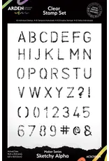 ARDEN CREATIVE STUDIO ARDEN CREATIVE STUDIO MAKER SERIES SKETCHY ALPHA 6x8 CLEAR STAMP SET