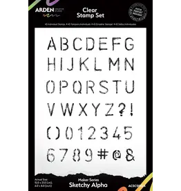 ARDEN CREATIVE STUDIO ARDEN CREATIVE STUDIO MAKER SERIES SKETCHY ALPHA 6x8 CLEAR STAMP SET