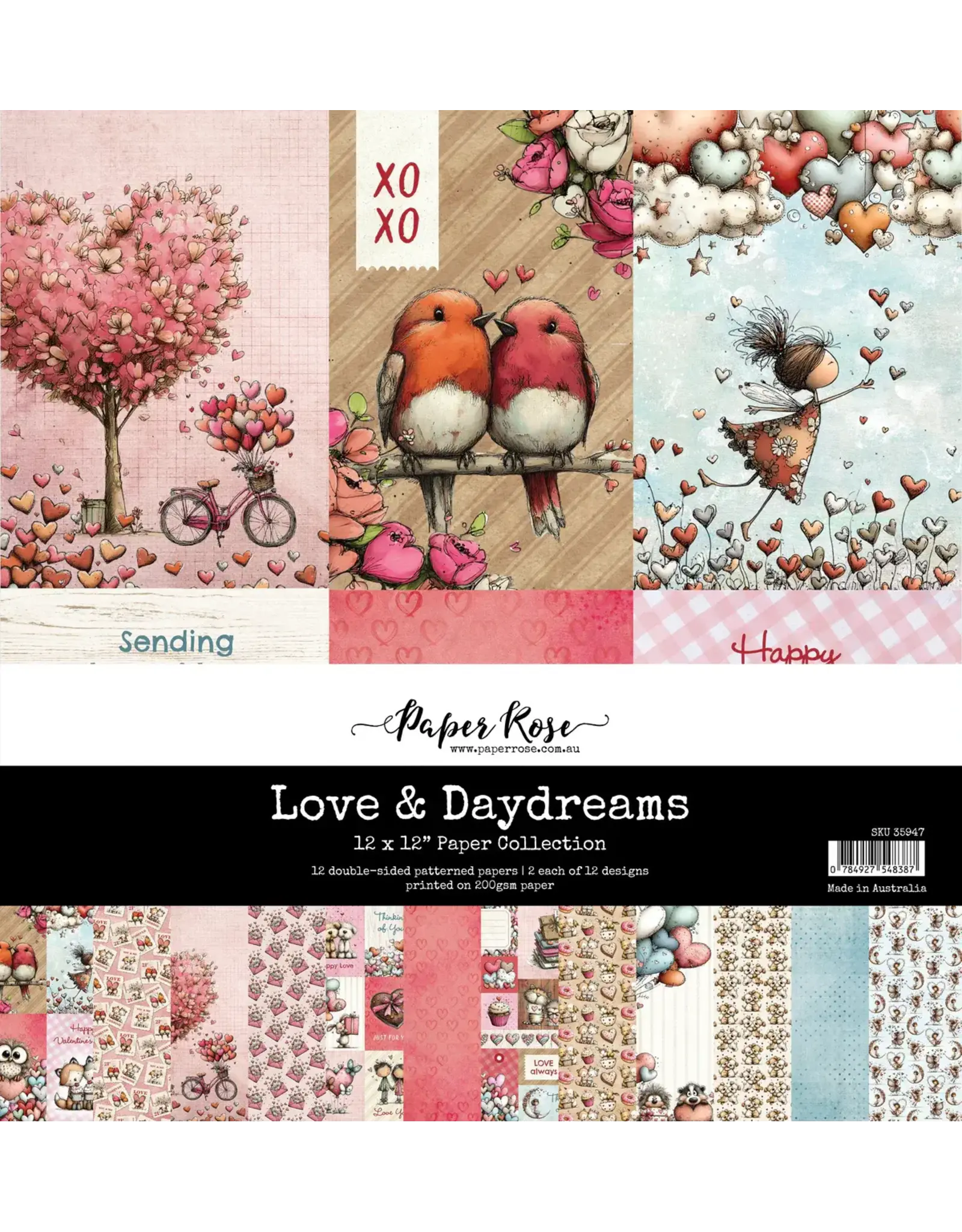 PAPER ROSE PAPER ROSE LOVE & DAYDREAMS 12x12 PAPER COLLECTION