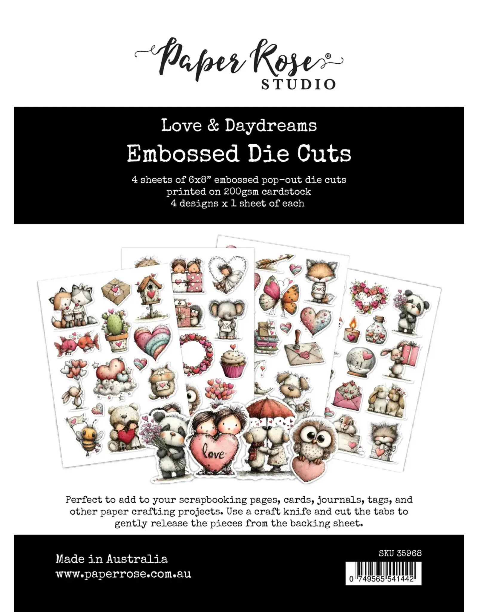 PAPER ROSE PAPER ROSE LOVE & DAYDREAMS EMBOSSED DIE CUTS