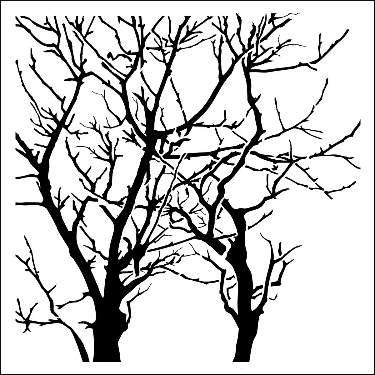 CRAFTERS WORKSHOP THE CRAFTER'S WORKSHOP BRANCHES REVERSED 6x6 STENCIL