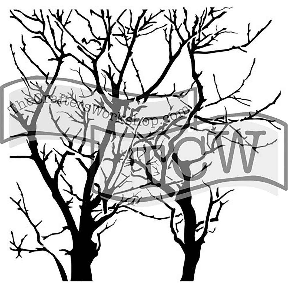CRAFTERS WORKSHOP THE CRAFTER'S WORKSHOP BRANCHES REVERSED 6x6 STENCIL