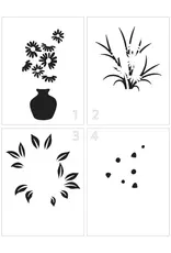 CRAFTERS WORKSHOP THE CRAFTER'S WORKSHOP LAYERED FLOWER VASE 8.5x11 STENCIL
