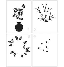 CRAFTERS WORKSHOP THE CRAFTER'S WORKSHOP LAYERED FLOWER VASE 8.5x11 STENCIL