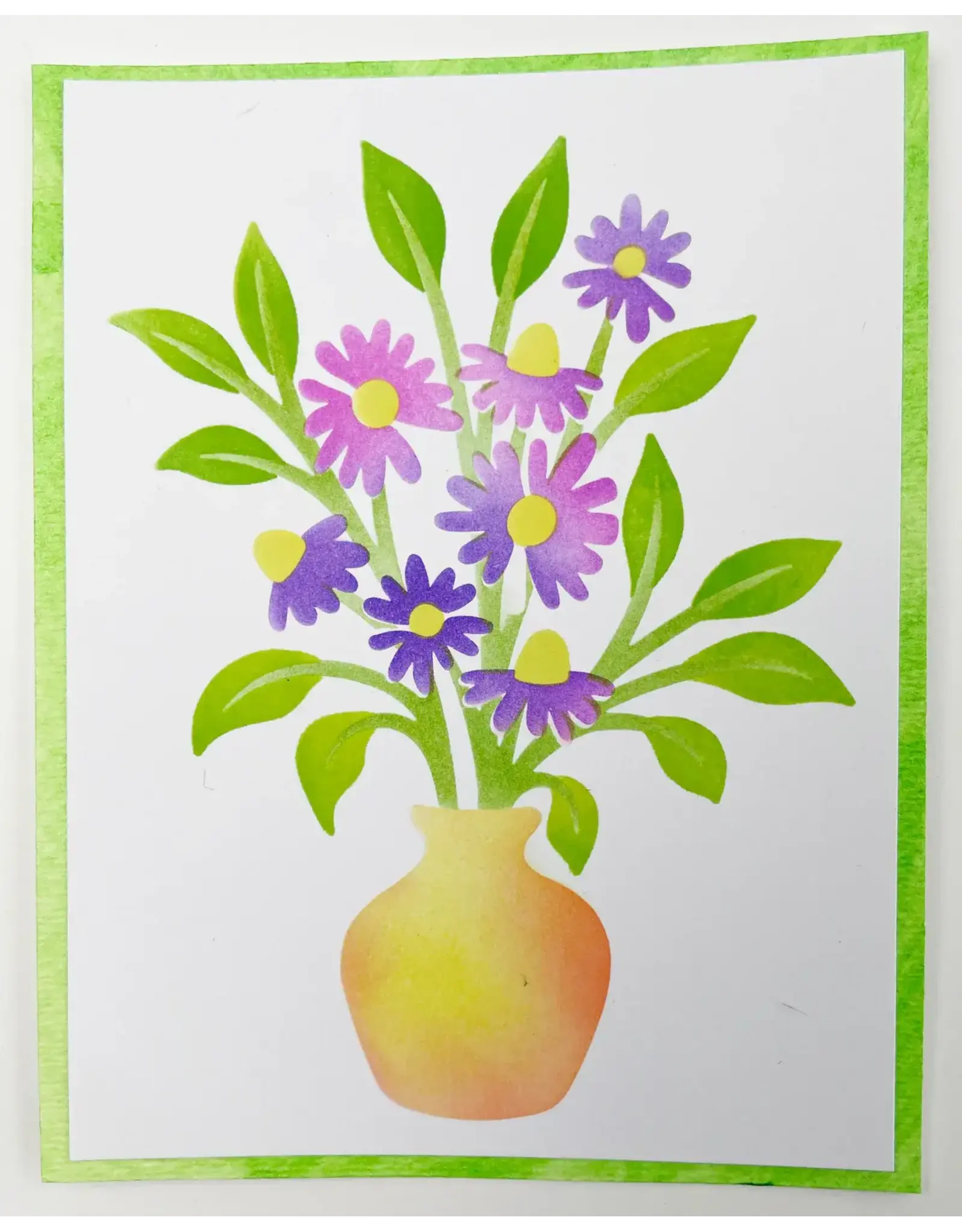 CRAFTERS WORKSHOP THE CRAFTER'S WORKSHOP LAYERED FLOWER VASE 8.5x11 STENCIL